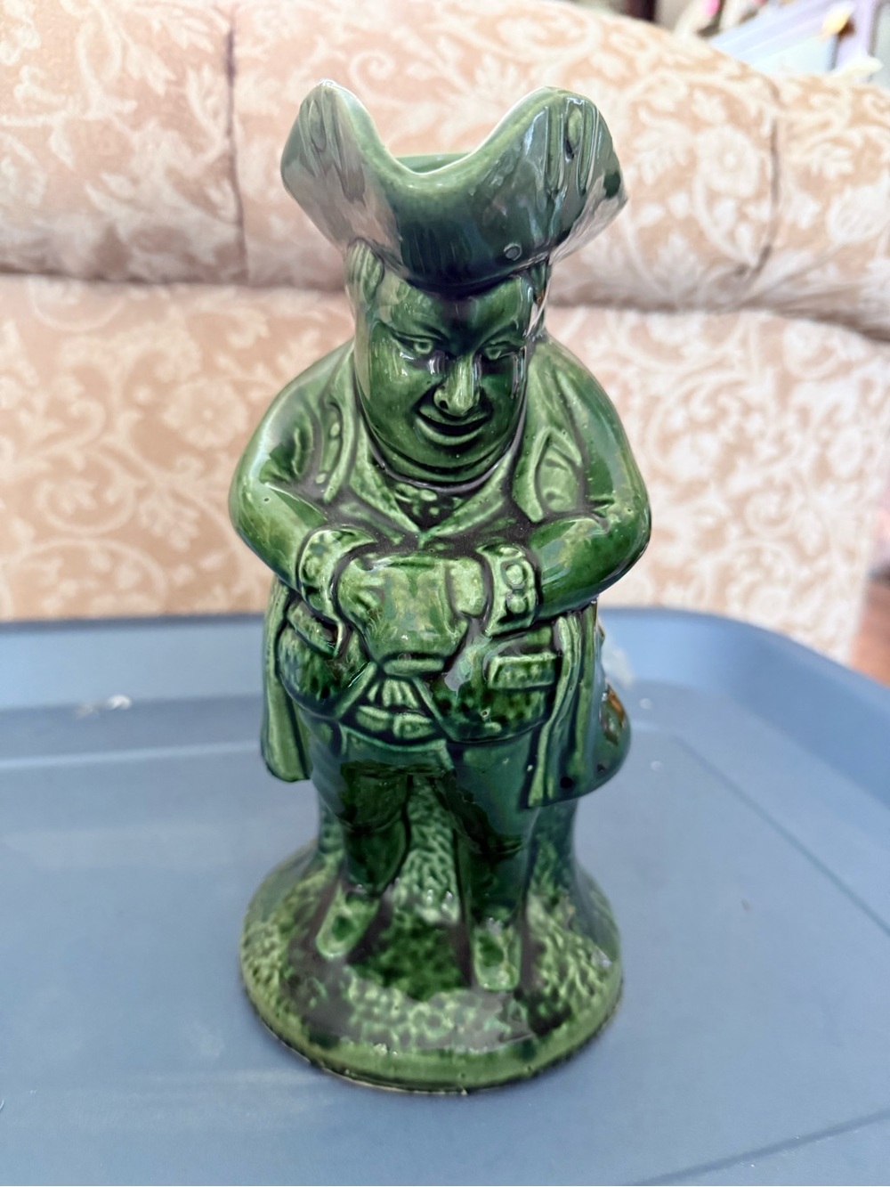 Vintage Toby Mug Jug Pitcher Lord Toper figure Green Staffordshire England 8”